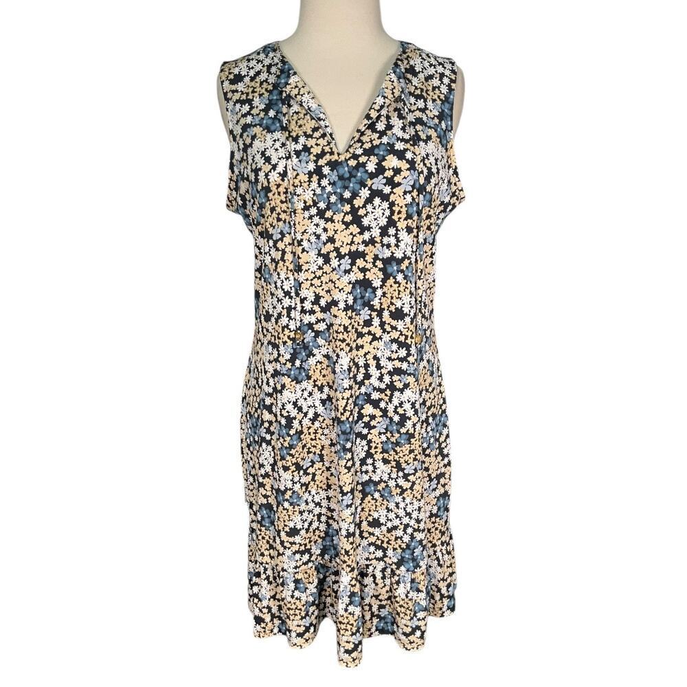 Michael Michael Kors Floral Dress Sleeveless V Neck Knee Length Women’s M Casual